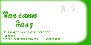mariann hasz business card