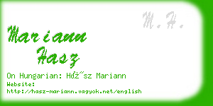 mariann hasz business card